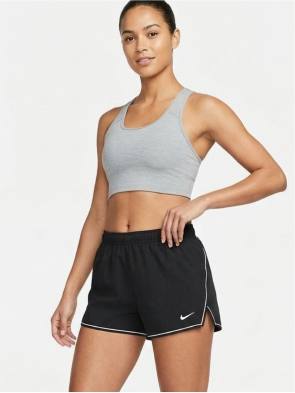 Women's Nike Dri-FIT Black Running Shorts White Piping Trim Women's Size XL -912